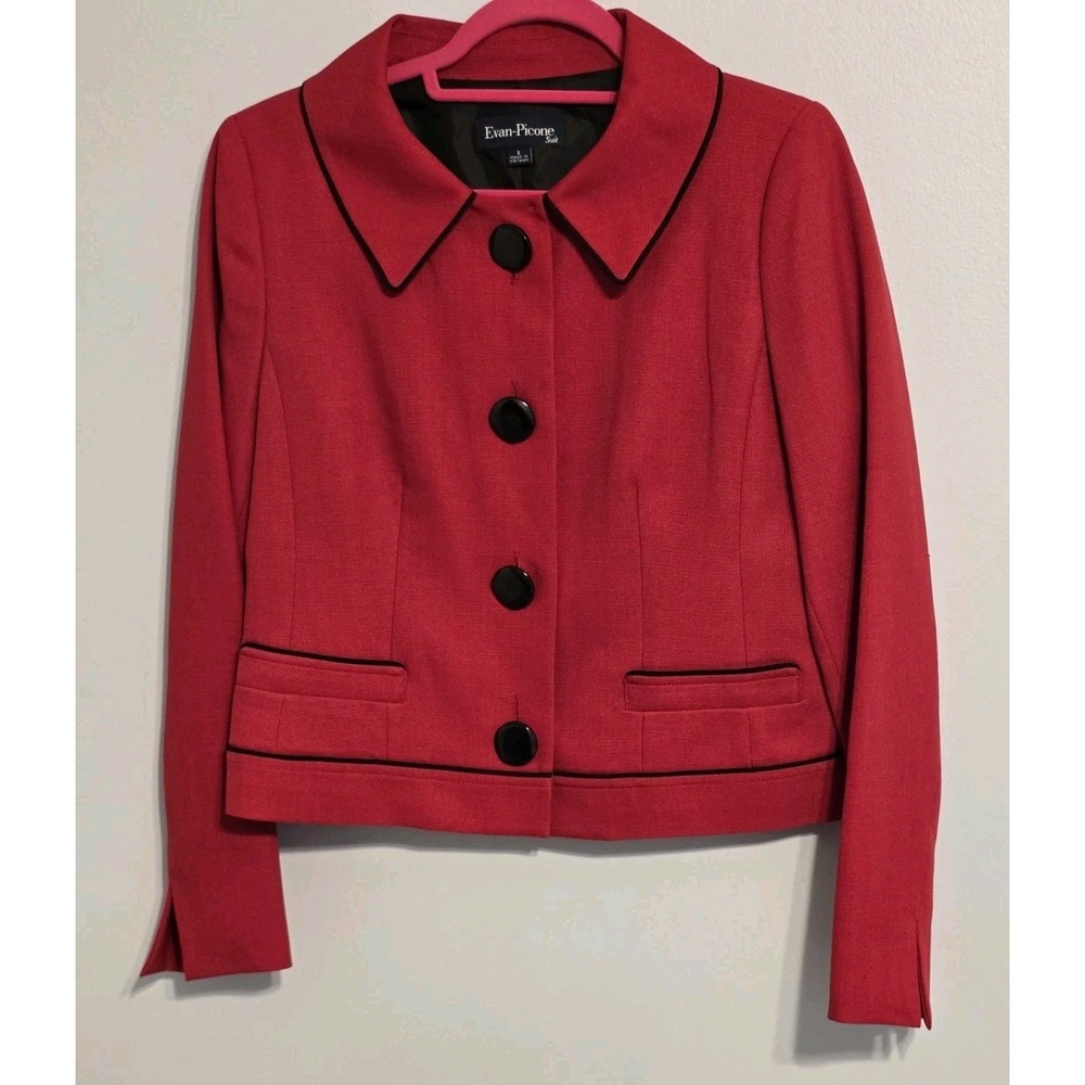 Evan Picone Women's 4‎ Button Red Blazer Jacket Size 6 Career Wear Business